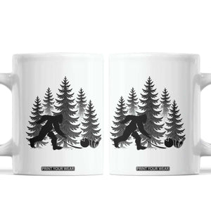Funny Bigfoot Bowler Coffee Mug Bowling Strike Sports Lover Gift TS12 White Print Your Wear
