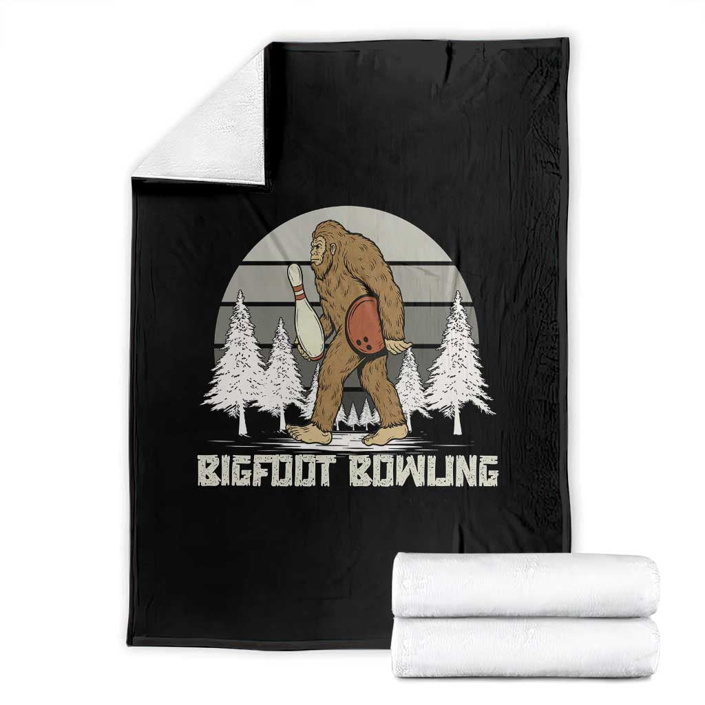 Funny Bigfoot Bowling Throw Blanket Gift For Bowler TS12 Black Print Your Wear