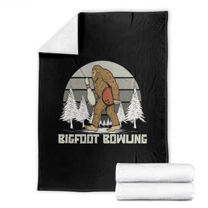 Funny Bigfoot Bowling Throw Blanket Gift For Bowler TS12 Black Print Your Wear