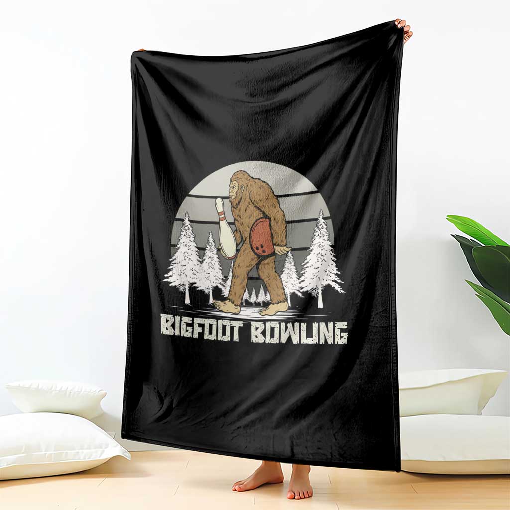 Funny Bigfoot Bowling Throw Blanket Gift For Bowler TS12 Print Your Wear