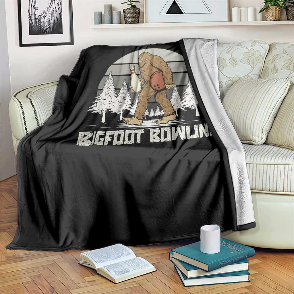 Funny Bigfoot Bowling Throw Blanket Gift For Bowler TS12 Print Your Wear