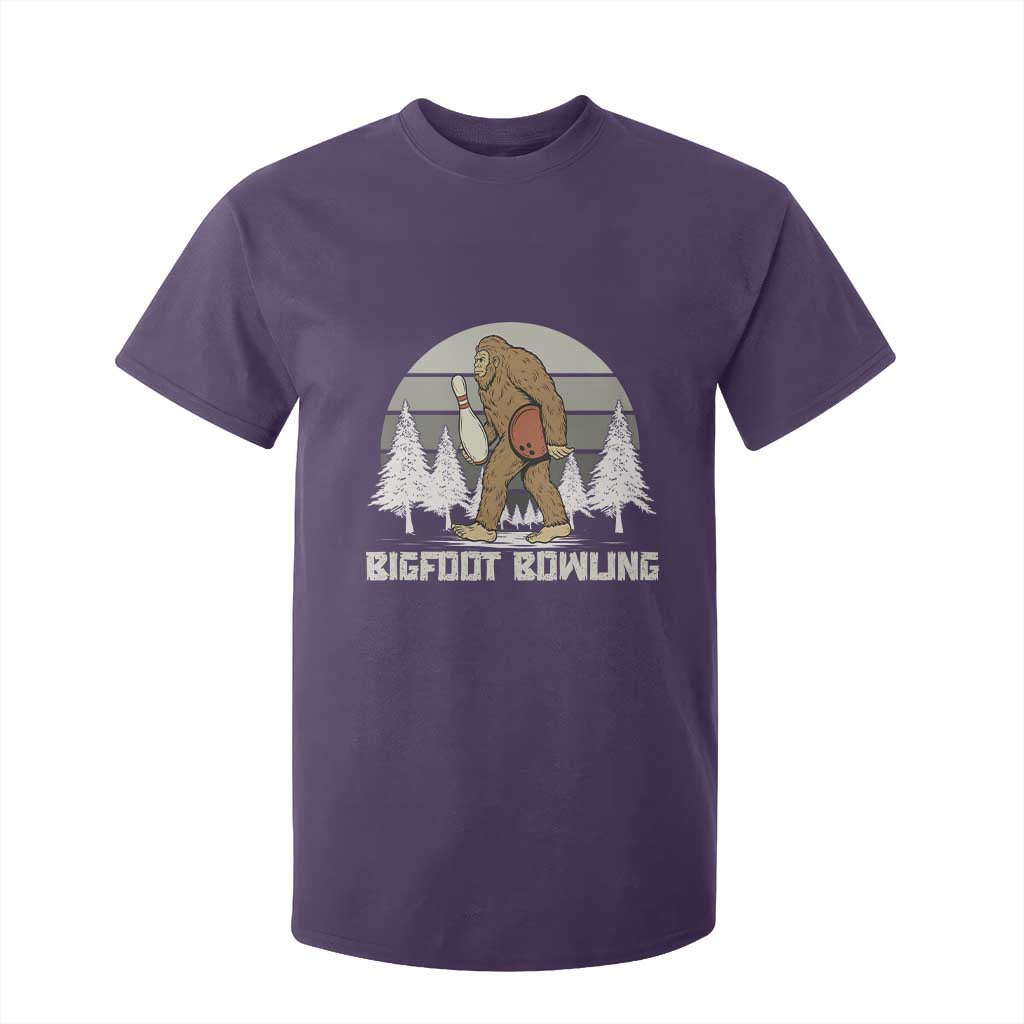 Funny Bigfoot Bowling T Shirt For Kid Gift For Bowler TS12 Purple Print Your Wear