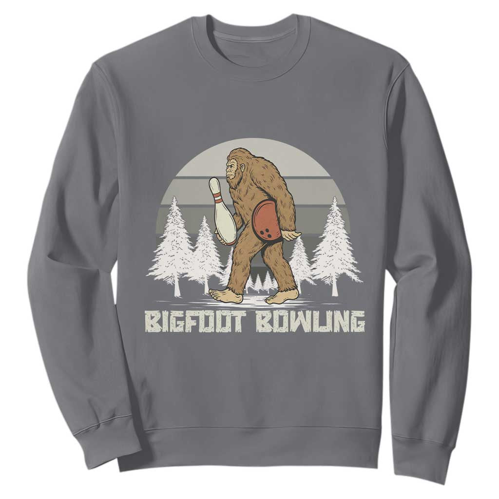 Funny Bigfoot Bowling Sweatshirt Gift For Bowler TS12 Charcoal Print Your Wear