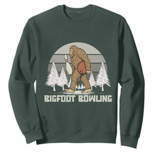 Funny Bigfoot Bowling Sweatshirt Gift For Bowler TS12 Dark Forest Green Print Your Wear