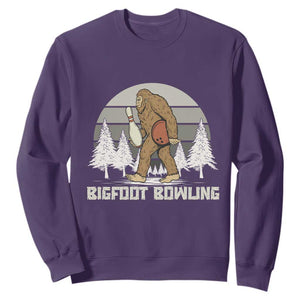 Funny Bigfoot Bowling Sweatshirt Gift For Bowler TS12 Purple Print Your Wear