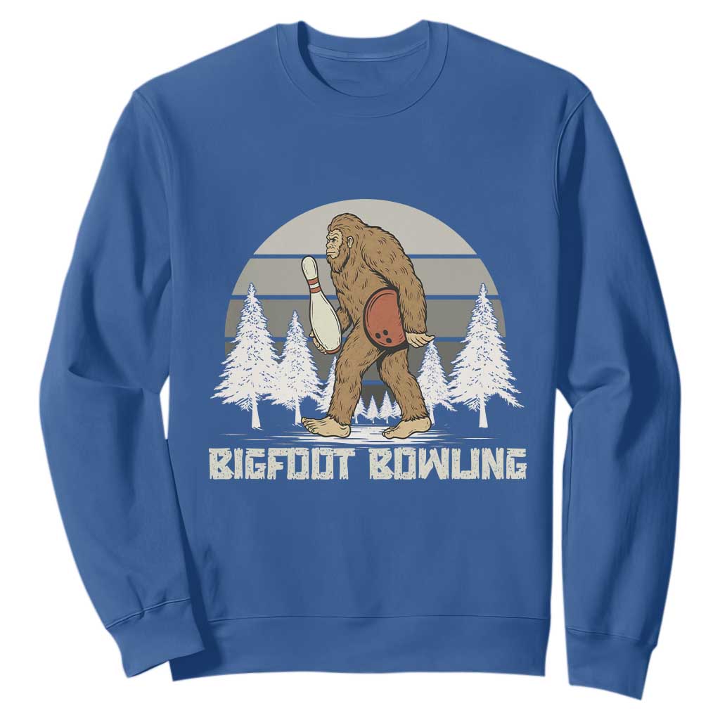 Funny Bigfoot Bowling Sweatshirt Gift For Bowler TS12 Royal Blue Print Your Wear