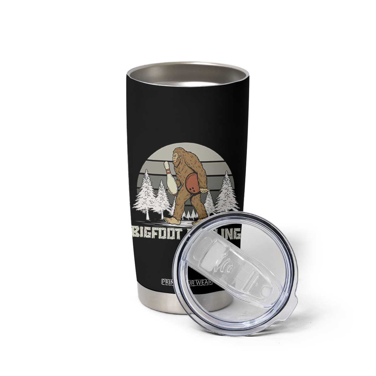 Funny Bigfoot Bowling Tumbler Cup Gift For Bowler TS12 Print Your Wear