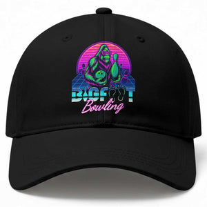 Funny Bigfoot Bowling Vaporwave Gift Baseball Cap TS12 Print Your Wear