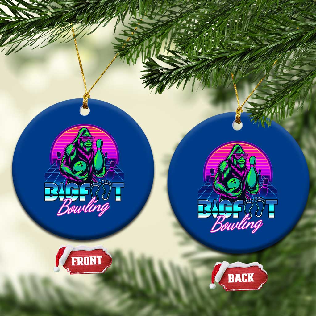 Funny Bigfoot Bowling Vaporwave Gift Ceramic Ornament TS12 1pc Blue Print Your Wear