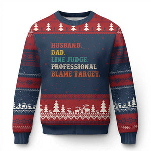 Funny Sports Referee Ugly Christmas Sweater Husband Dad Line Judge Professional Blame Target