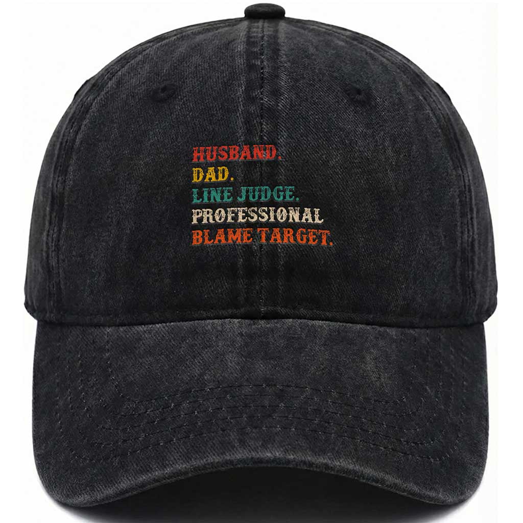 Funny Sports Referee Washed Cotton Baseball Cap Husband Dad Line Judge Professional Blame Target