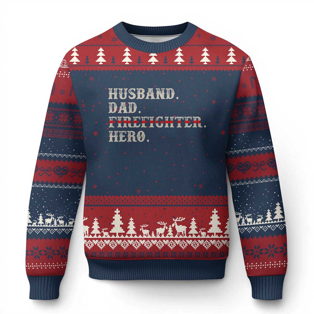 First Responder Pride Ugly Christmas Sweater Husband Dad Firefighter Hero