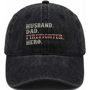 First Responder Pride Washed Cotton Baseball Cap Husband Dad Firefighter Hero
