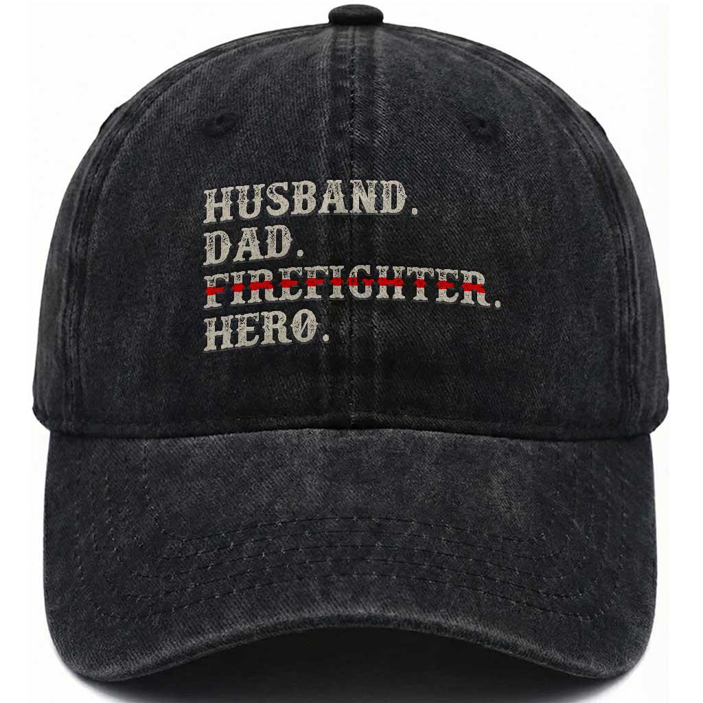 First Responder Pride Washed Cotton Baseball Cap Husband Dad Firefighter Hero
