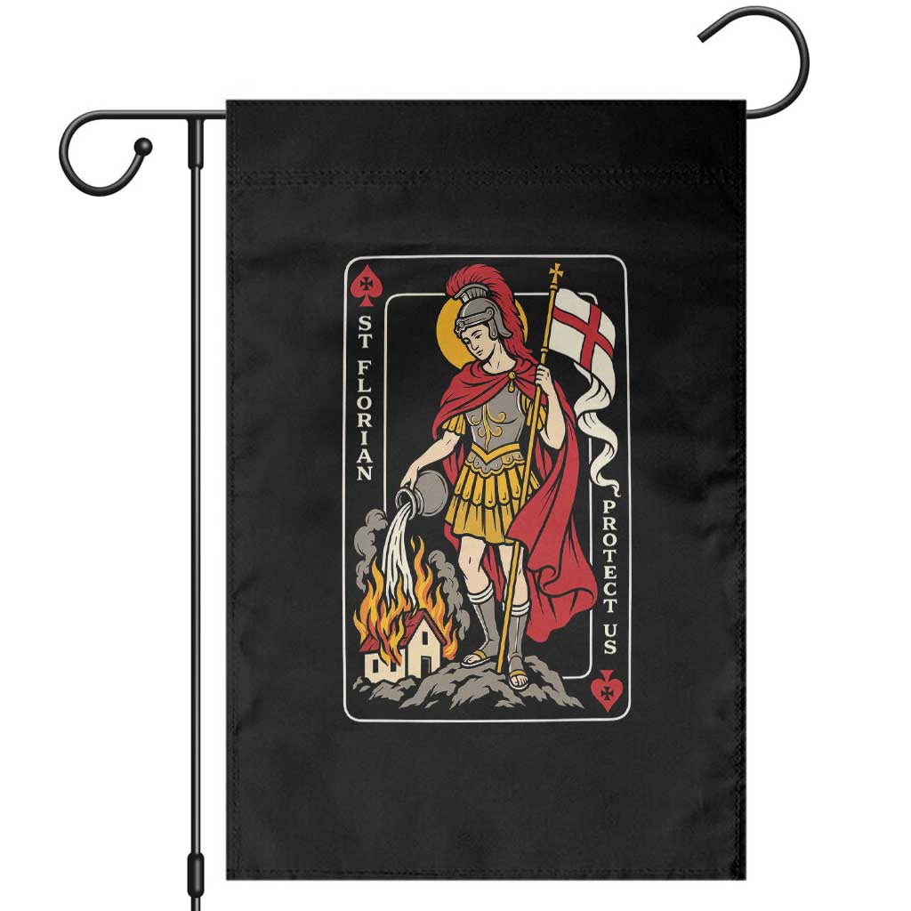 Vintage Saint Florian Firefighter Patron Garden Flag Protect Us Playing Card