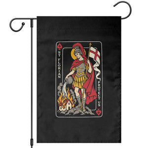 Vintage Saint Florian Firefighter Patron Garden Flag Protect Us Playing Card