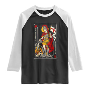 Vintage Saint Florian Firefighter Patron Raglan Shirt Protect Us Playing Card