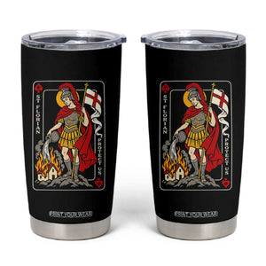 Vintage Saint Florian Firefighter Patron Tumbler Cup Protect Us Playing Card