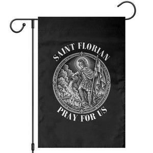 Vintage Saint Florian Firefighter Patron Garden Flag Pray For Us Christian Faith