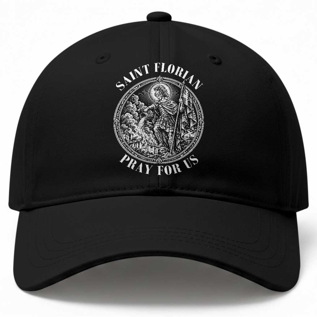 Vintage Saint Florian Firefighter Patron Baseball Cap Pray For Us Christian Faith