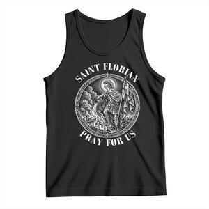 Vintage Saint Florian Firefighter Patron Tank Top Pray For Us Christian Faith