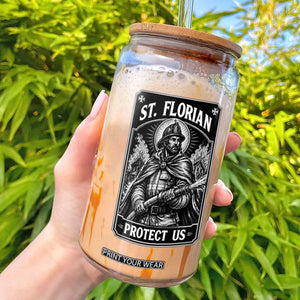 Vintage St Florian Firefighter Patron Glass Can Protect Us Catholic Faith Gift