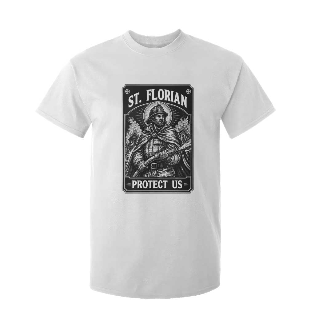 Vintage St Florian Firefighter Patron T Shirt For Kid Protect Us Catholic Faith Gift
