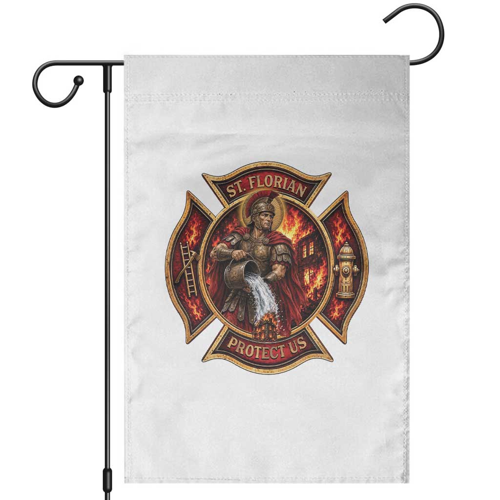 St Florian Protect Us Firefighter Garden Flag Patron Saint Catholic Faith Gift