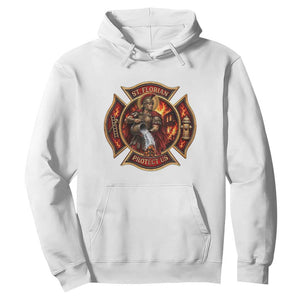 St Florian Protect Us Firefighter Hoodie Patron Saint Catholic Faith Gift