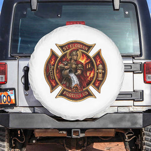 St Florian Protect Us Firefighter Spare Tire Cover Patron Saint Catholic Faith Gift