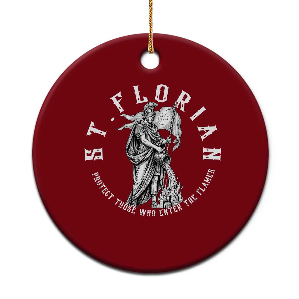 St Florian Firefighter Patron Saint Ceramic Ornament Protect Those Who Enter The Flames