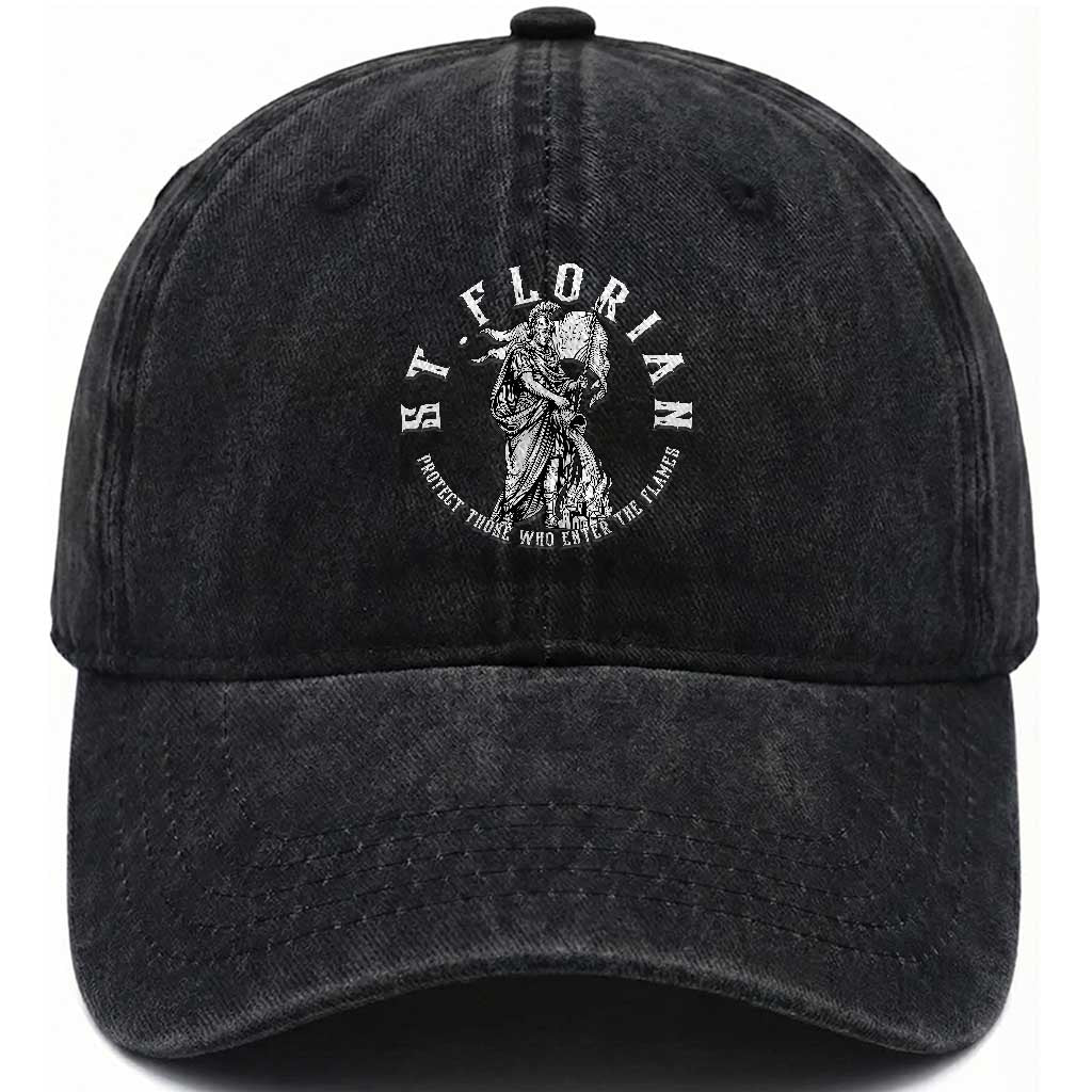 St Florian Firefighter Patron Saint Washed Cotton Baseball Cap Protect Those Who Enter The Flames