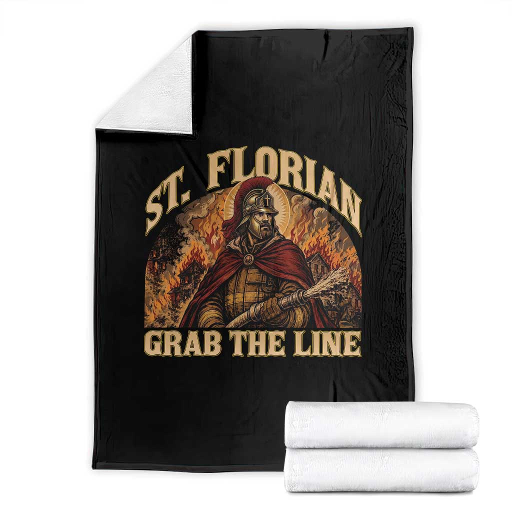 St Florian Firefighter Faith Throw Blanket Grab The Line Brave Fire Service
