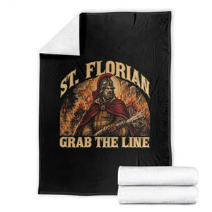 St Florian Firefighter Faith Throw Blanket Grab The Line Brave Fire Service
