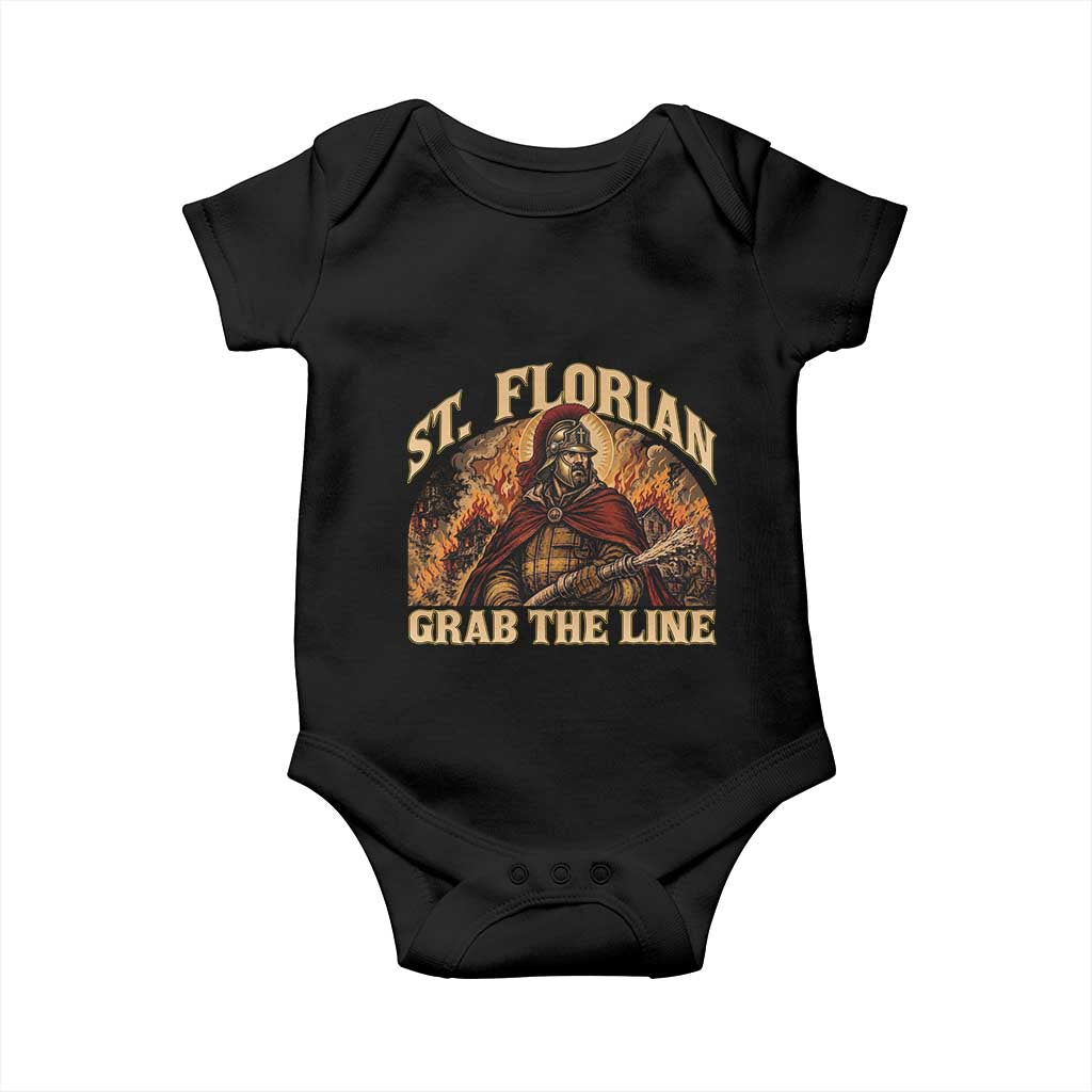 St Florian Firefighter Faith Baby Onesie Grab The Line Brave Fire Service