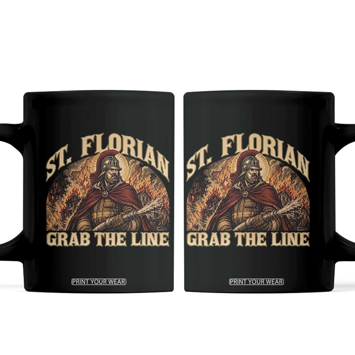 St Florian Firefighter Faith Coffee Mug Grab The Line Brave Fire Service