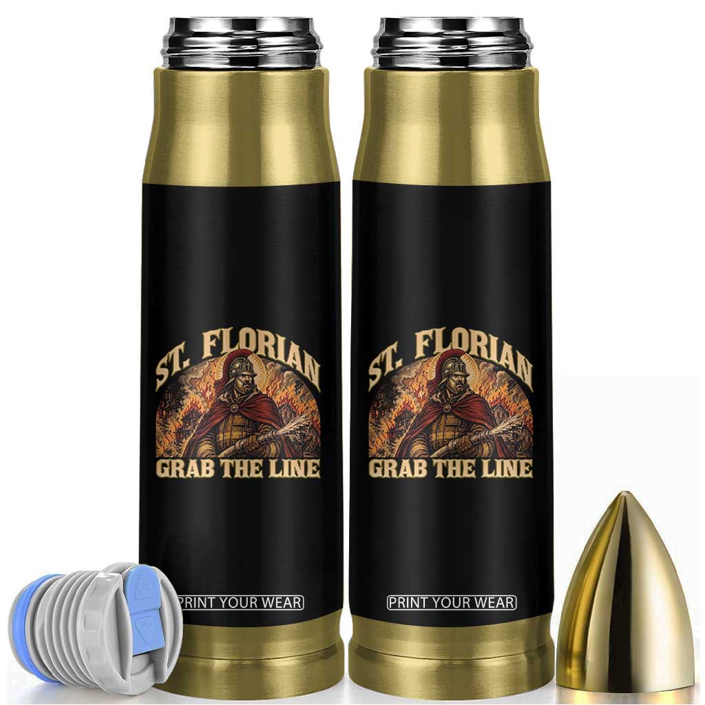 St Florian Firefighter Faith Bullet Tumbler Grab The Line Brave Fire Service