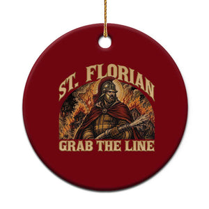 St Florian Firefighter Faith Ceramic Ornament Grab The Line Brave Fire Service