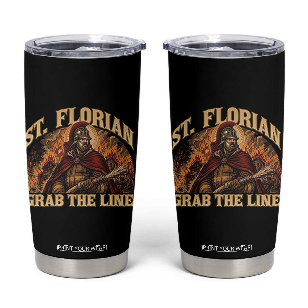St Florian Firefighter Faith Tumbler Cup Grab The Line Brave Fire Service