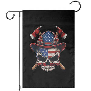 Firefighter Skull American Pride Garden Flag Vintage Patriotic First Responder American Flag