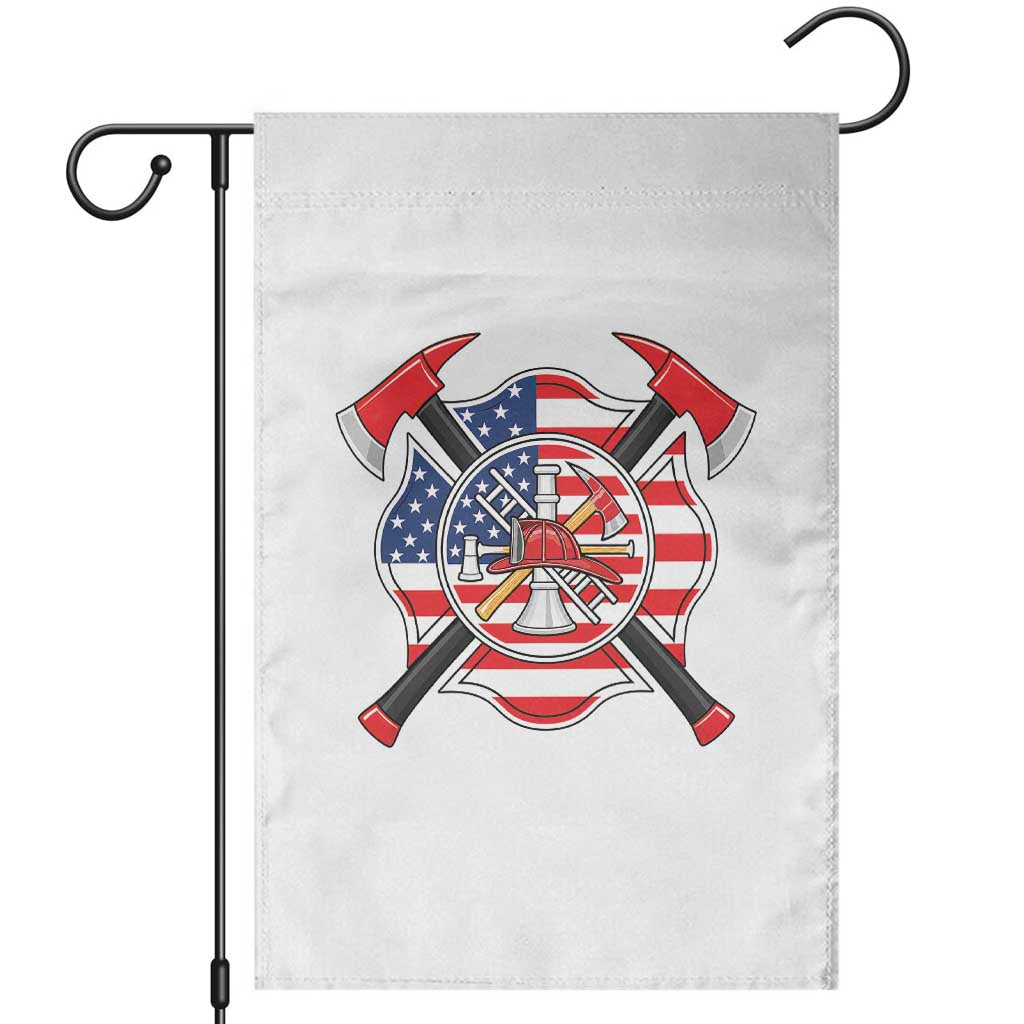 Patriotic Firefighter Maltese Cross Garden Flag American Flag USA First Responder