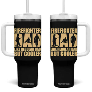 Firefighter Dad Tumbler With Handle Like Regular Dad But Cooler Father Gift