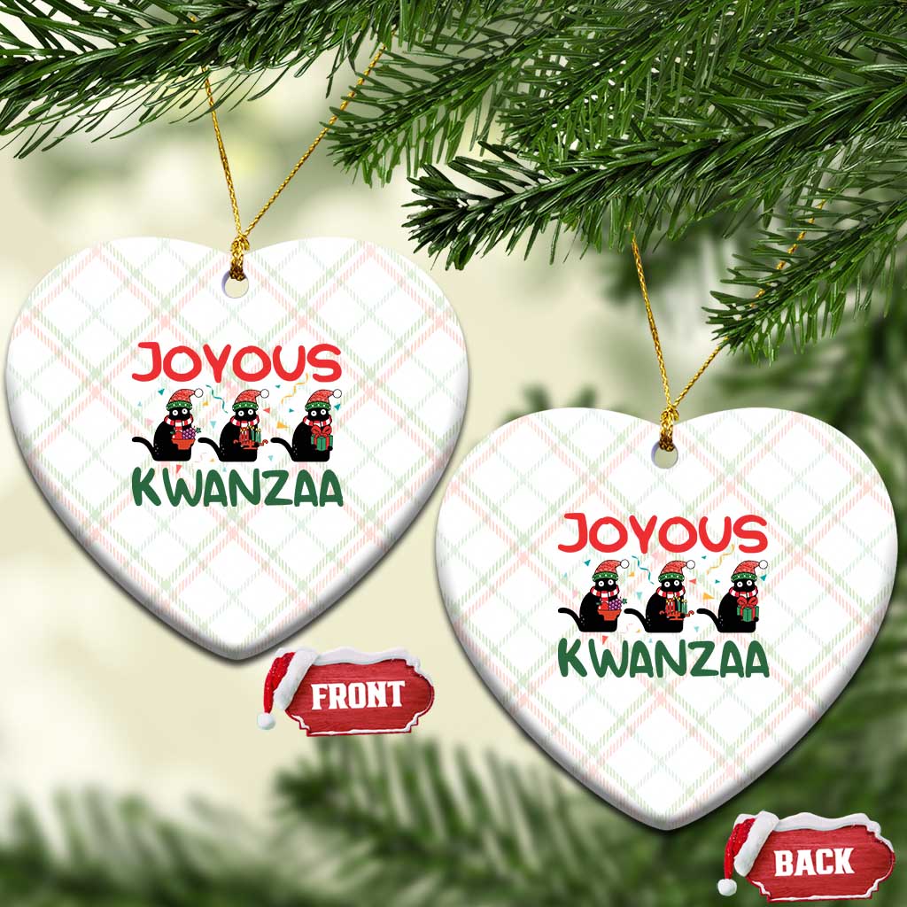 Joyous Kwanzaa Ceramic Ornament Funny Cats With Kinara And Presents Cultural Pride Gift TS12 Print Your Wear