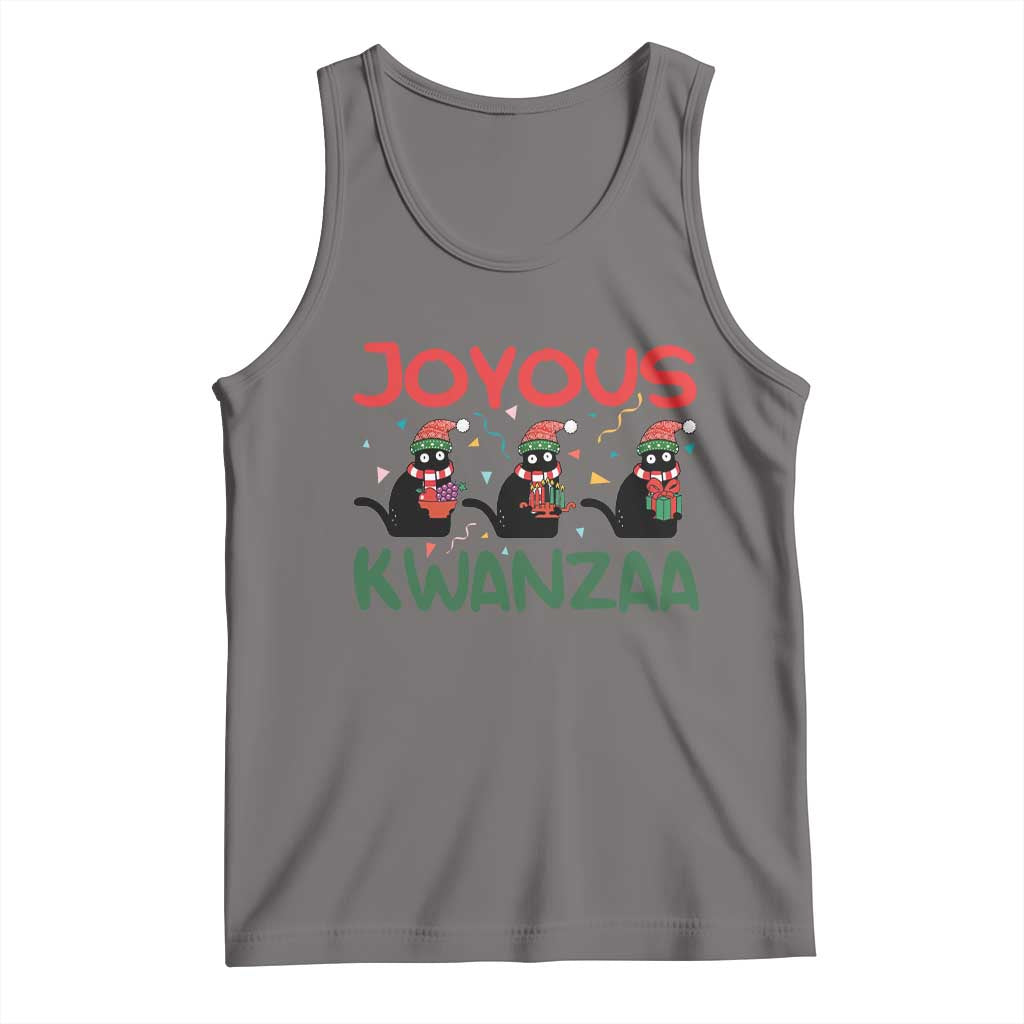Joyous Kwanzaa Tank Top Funny Cats With Kinara And Presents Cultural Pride Gift TS12 Deep Heather Print Your Wear