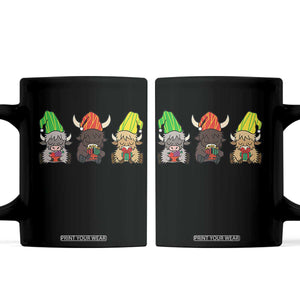 Funny Highland Cow With Kinara And Presents Cultural Pride Gift Coffee Mug TS12 Black Print Your Wear