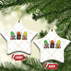 Funny Highland Cow With Kinara And Presents Cultural Pride Gift Ceramic Ornament TS12 Print Your Wear