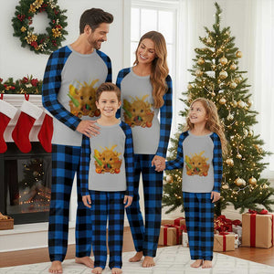 Cute Highland Cow With Kwanzaa Kinara And Presents Plaid Pajama Set African Heritage Gift TS12 Blue Plaid Print Your Wear
