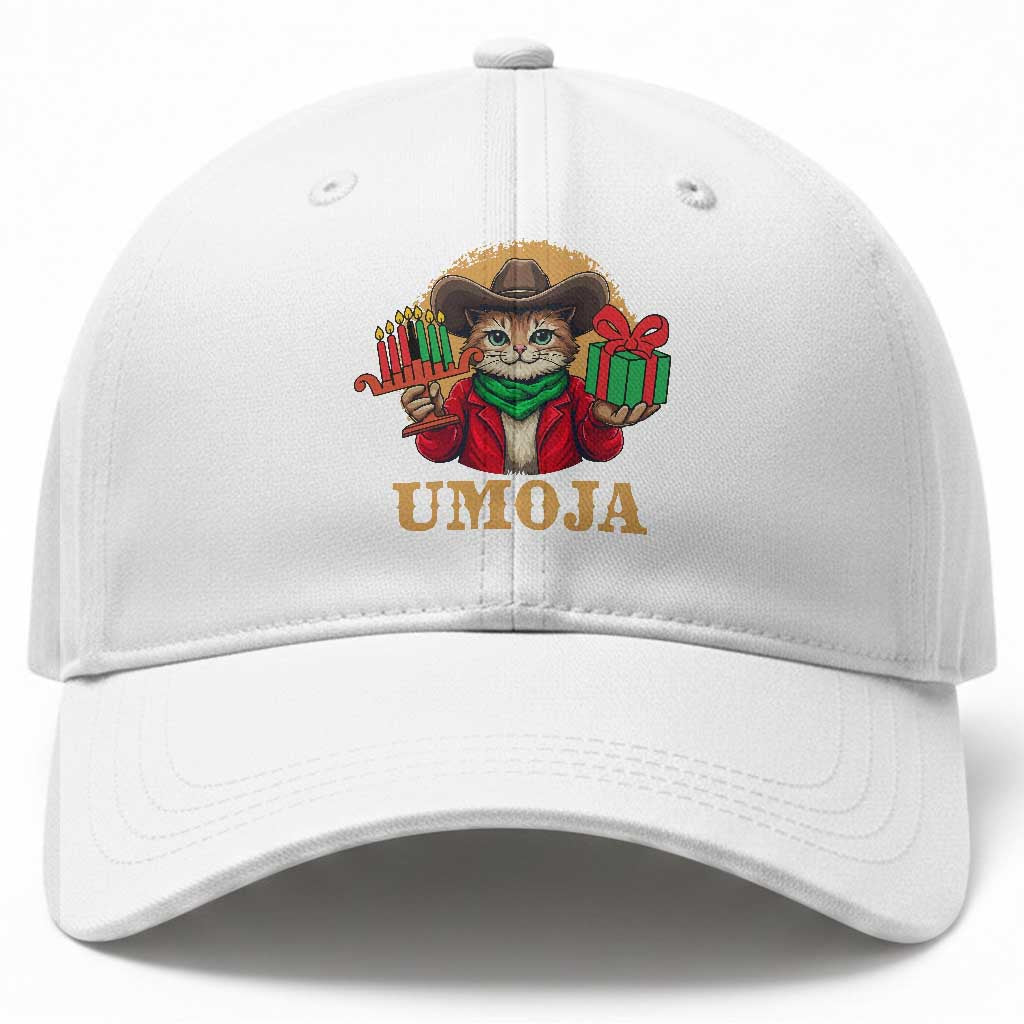 Funny Umoja Holiday Gift Baseball Cap CowCat Kwanzaa Kinara Candle And Presents TS12 Print Your Wear