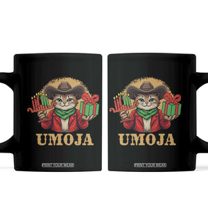 Funny Umoja Holiday Gift Coffee Mug CowCat Kwanzaa Kinara Candle And Presents TS12 Black Print Your Wear