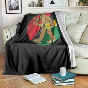 African American Holiday Gift Throw Blanket Retro Sunset Bigfoot With Kwanzaa Candle TS12 Print Your Wear